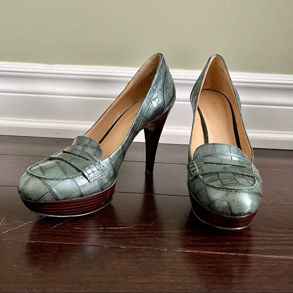 Nine West green heels